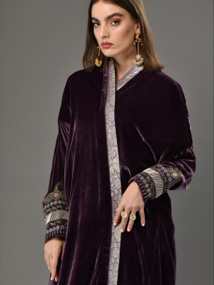 Falcon Sleeves Velvet Abaya